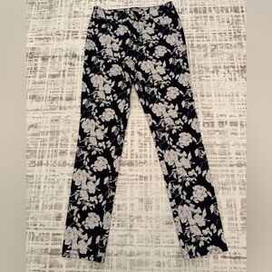 Chico's Black and White Floral Straight Leg Pants
